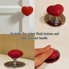 Multipurpose Cabinet Door Handle Drawer, Heart-shaped Knob Pulls Toilet Press Button (1 Pc)