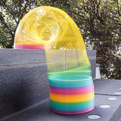 Rainbow Slinky Spring Toy – Compact, Portable Fun Toy for Kids & Adults, Great for Birthdays (1 Pc)
