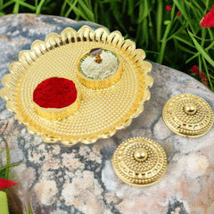 Round Shape Special Puja Thali, Kumkum Thali Holder (1 Pc / Big)