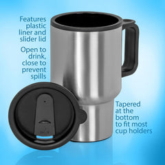 Stainless Steel Vacuum Glass Insulated Glass Coffee Cups (With Lid & Handle / 1 pc)