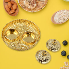 Round Shape Special Puja Thali, Kumkum Thali Holder (1 Pc / Small)