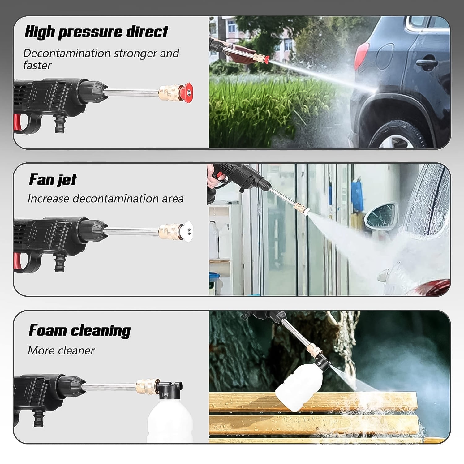 48V Car Washer Gun Wireless High Pressure Washer Water Spray Gun, Car washing Kit