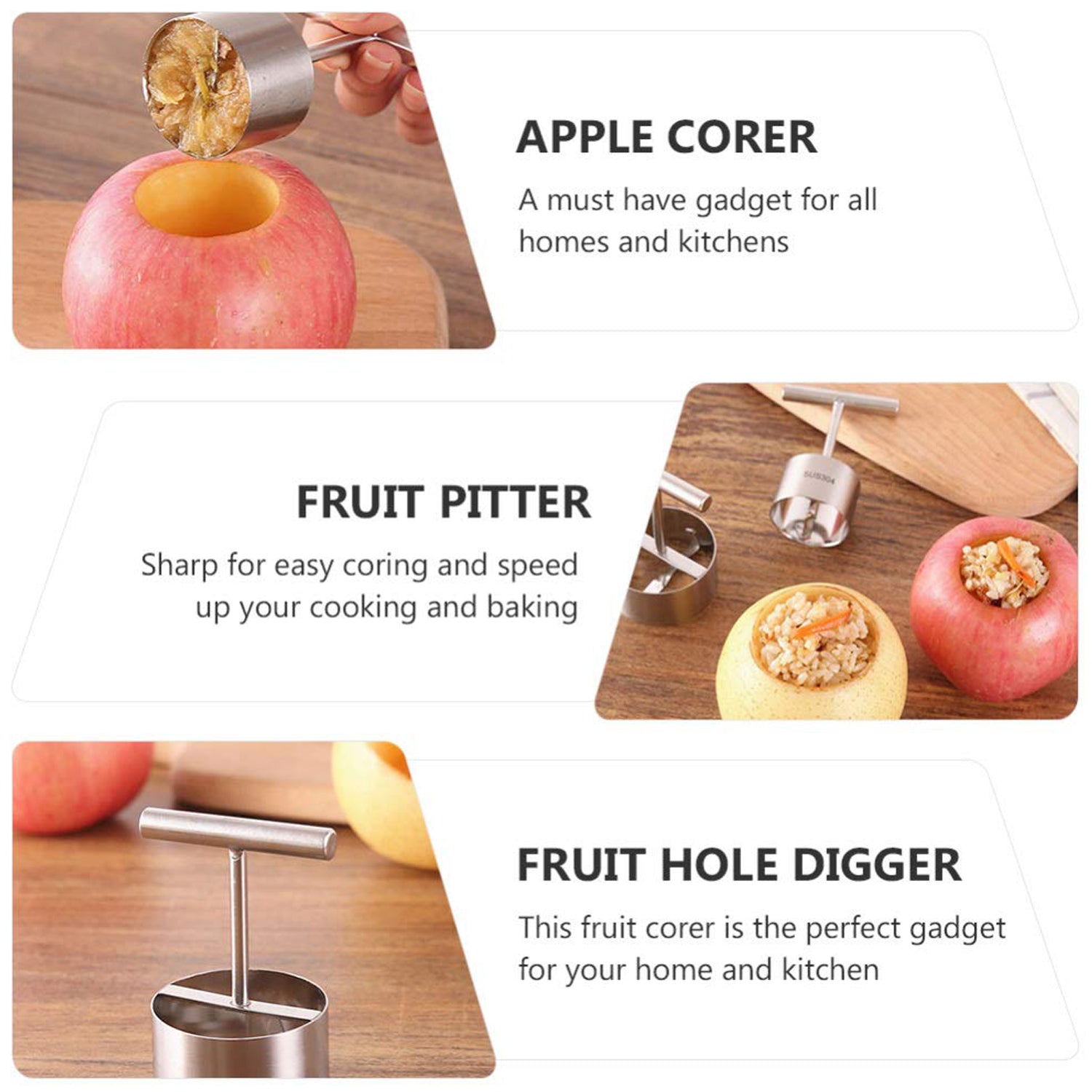 10016 Corer Pear Core Separator Vegetable Core Remover Seeder Cutter Pitter Fruit Hole Remover Coring Tool (1 Pc)