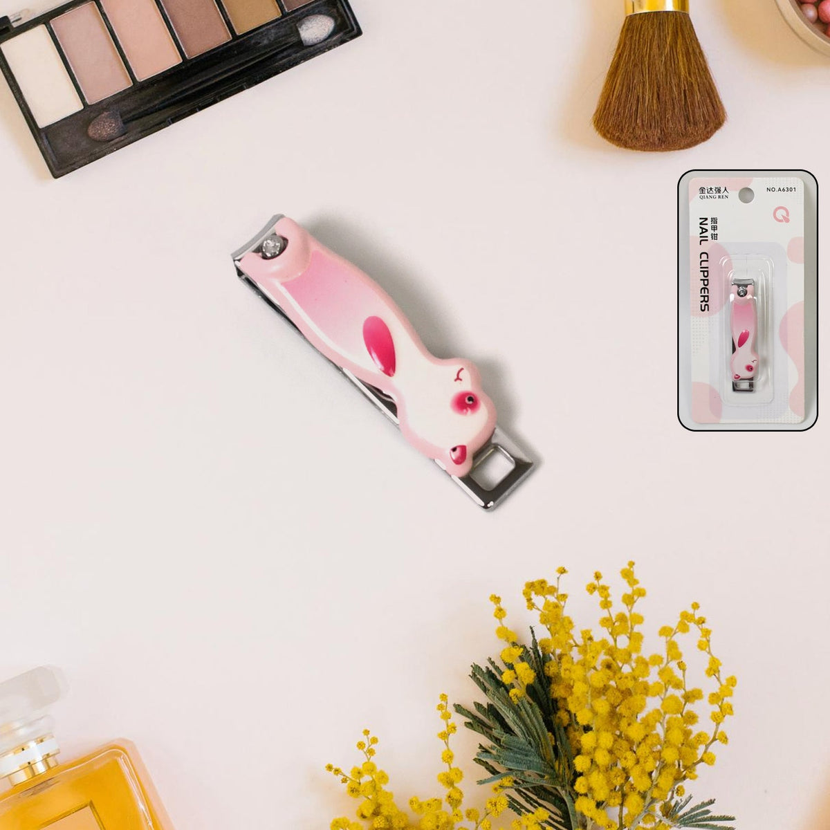 Cute Nail Clipper with Nail Catcher, Nail File - Stainless Steel (1 Pc)