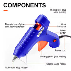 Professional 60 Watt with 2 Pcs Hot Melt Glue Stick & ON / Off Switch (1 Pc)