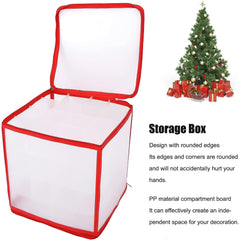 Storage Box Transparent PVC Zipper Sealed Lasting Sock Organizer with Compartment (30×30 CM)