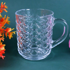 Glass Coffee & Tea Cup / Mug With Handle (6 pcs Set / 225 ML)