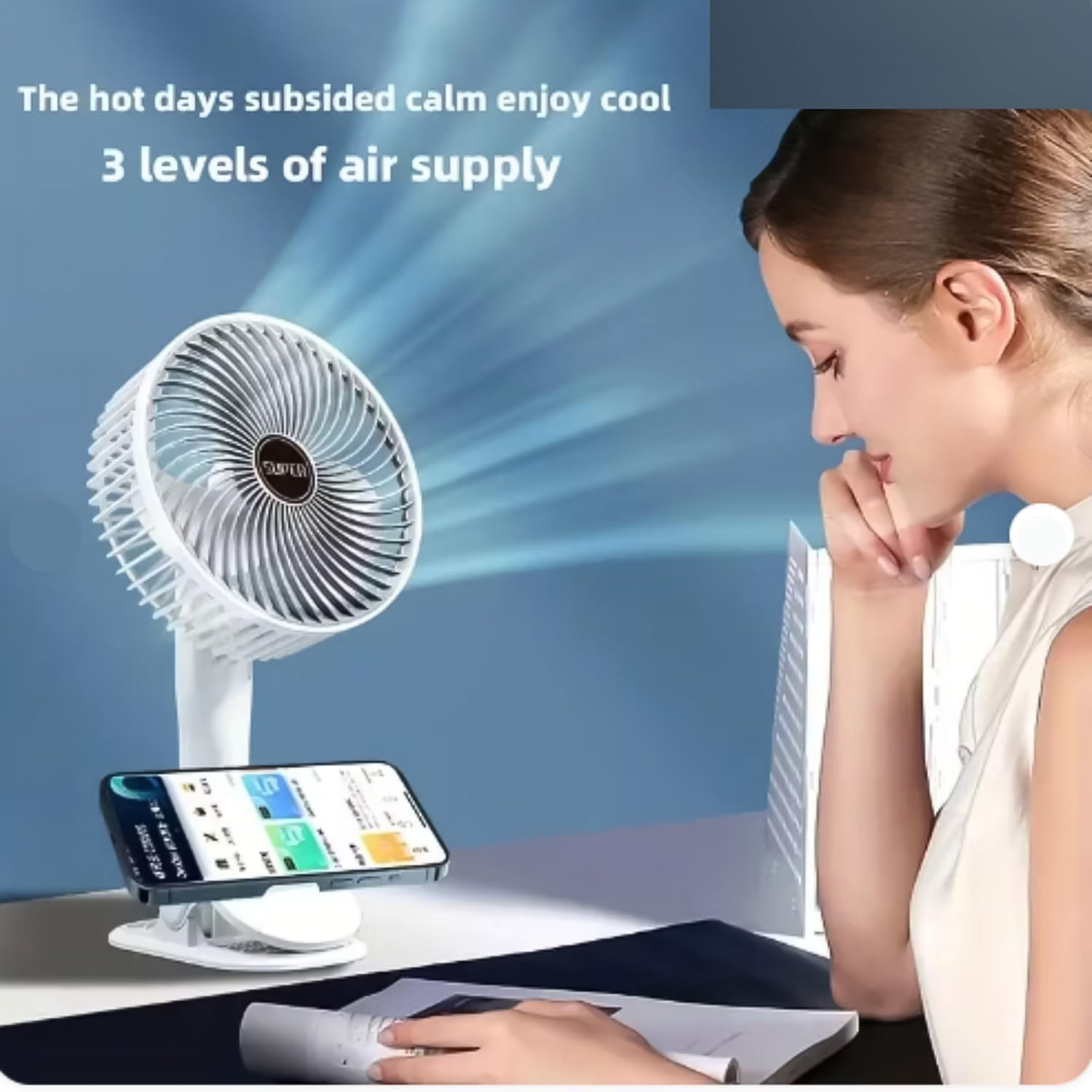 Multifunctional USB Desk Fan Clipped Fan (1 Pc / With Color Box)