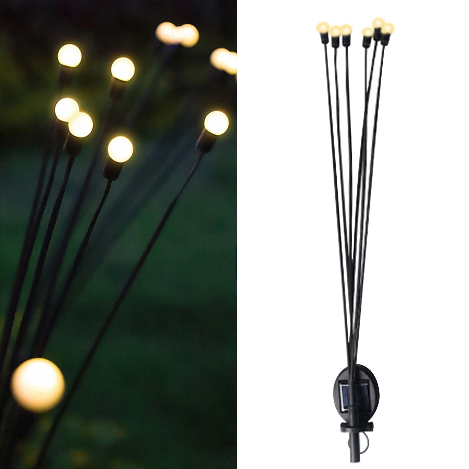 9129 Solar Garden Lights, Solar - Powered Firefly Lamp, New Upgraded Solar Firefly Lights Outdoor Waterproof, Solar Outdoor Decorative Lights for Yard Gardening Patio Backyard Pathway D??cor (2 PCS Set 12 LED (Warm Light))