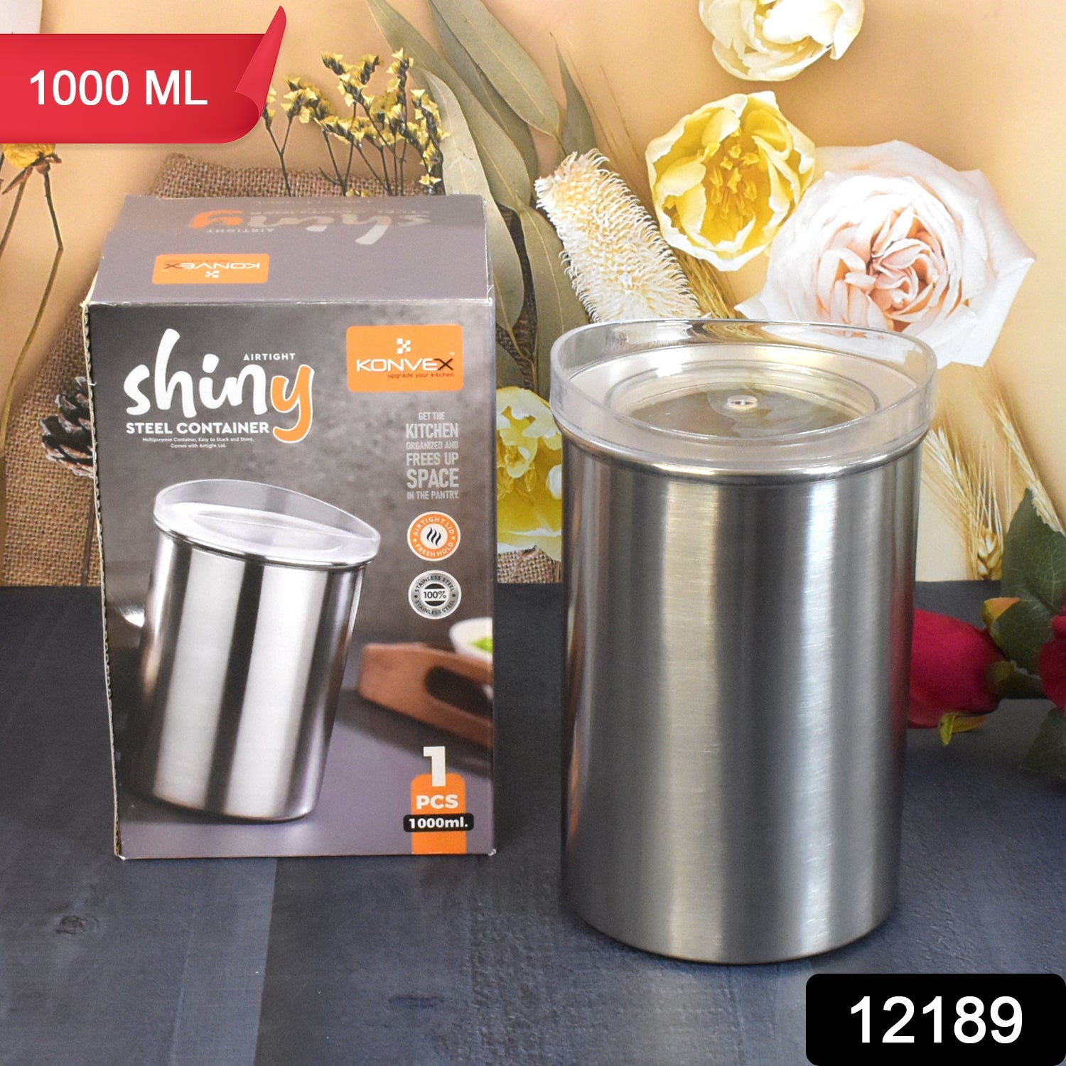 Multipurpose Stainless Steel Airtight Containers with See Through Lid (1 Pc / 1000 ML)