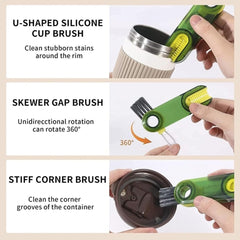 12687 3in1 Multifunctional Cleaning Brush, Bottle Cleaning Brush, Cup Cleaner Brush, for Bottle Cup Cover Lid Home Kitchen Cleaning Tool (1 Pc)