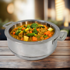 Royal Unique Hot Pot Stainless Steel Insulated Serving Casserole with Lid Handle (2000 ML)