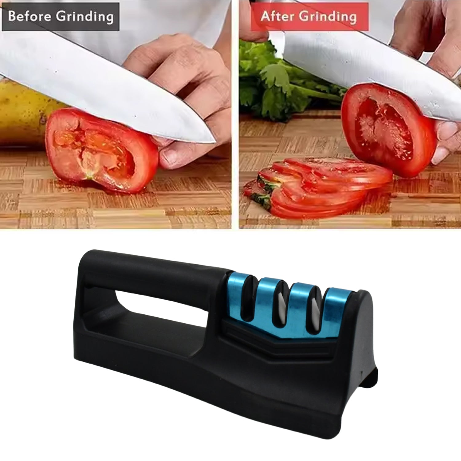 10020 Knife Sharpener for Kitchen | Knife Sharpener with Vegetable Chopper and Fish Scale Remover | Handheld Knives & Pocket Knife Sharpener | Knife Sharpener for Chefs & Serrated Knife (9in1)