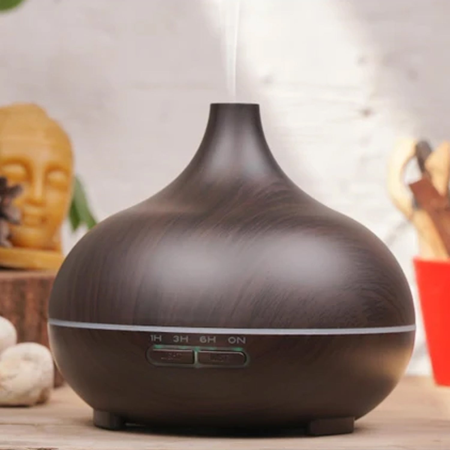 Aromatherapy Humidifier with 7 Colourful LED Light Change (500 ML Capacity / With Remote)