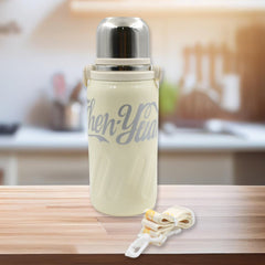 13040 Stainless Steel Vacuum Insulated Water Bottle | Leak Proof Flask for Tea Coffee | Reusable Water Bottle with Hanging Strap | Bottle for Hot & Cold Drinks Wide Mouth Water Flask (900 ML)