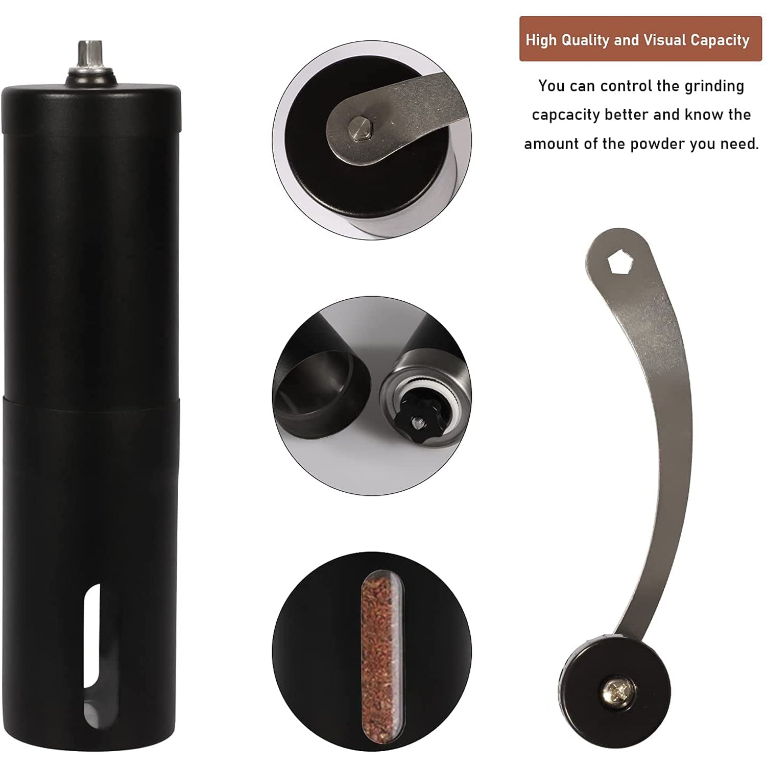 Portable Stainless Steel Manual Coffee Grinder (1 Pc)