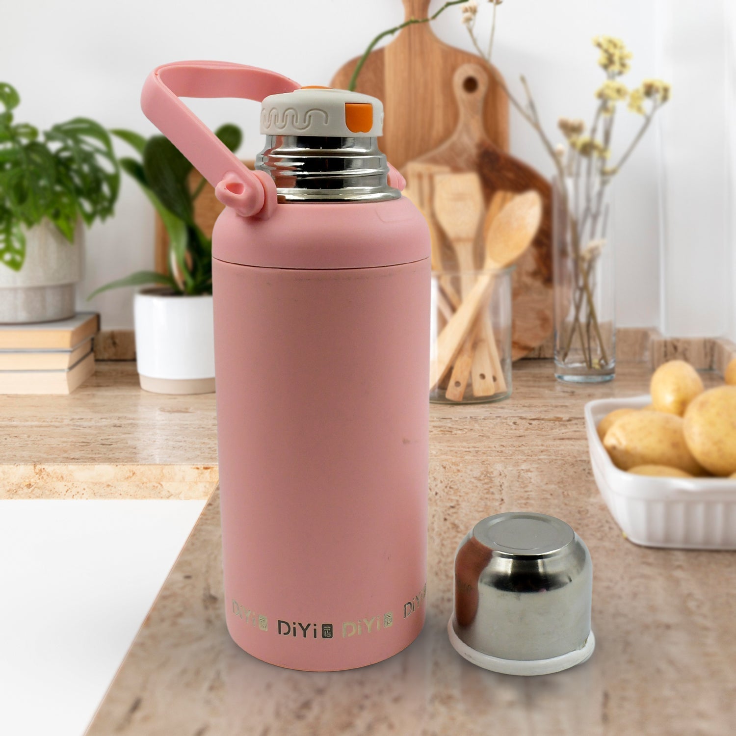 13036 Stainless Steel tumblers 316 Stainless Steel, Vacuum Insulated Cup / Bottle, Portable Travel Kettle / Water Bottle with Handle, Outdoor Large Capacity Sports Kettle Cups / Bottle (1300 ML)