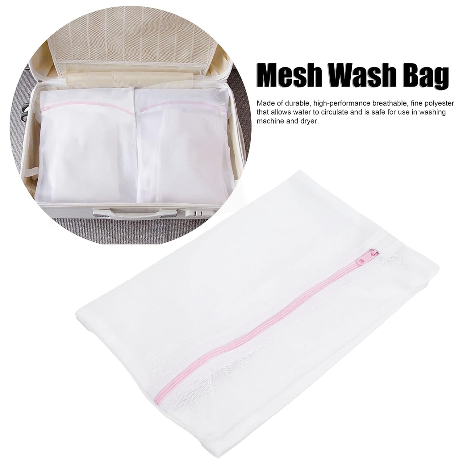 Reusable and Durable Zip Mesh Laundry Bag 3 Different Size (3 Pcs Set)