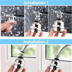 Faucet Sprayer Head, 360° Rotatable Faucet Extension (1 Set)