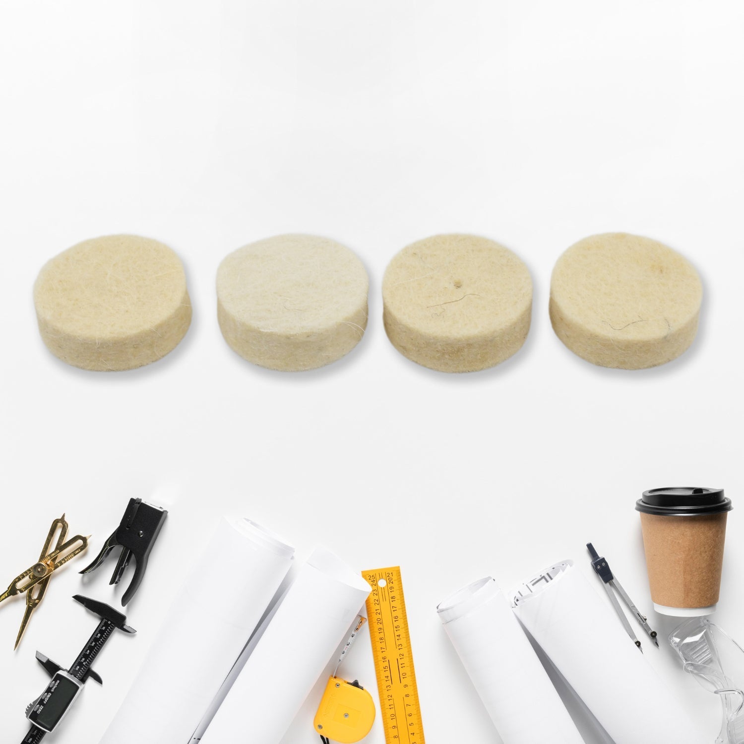 Rotary Tool Accessory Wool Felt Polishing Pad Felt (5 Pcs Set)