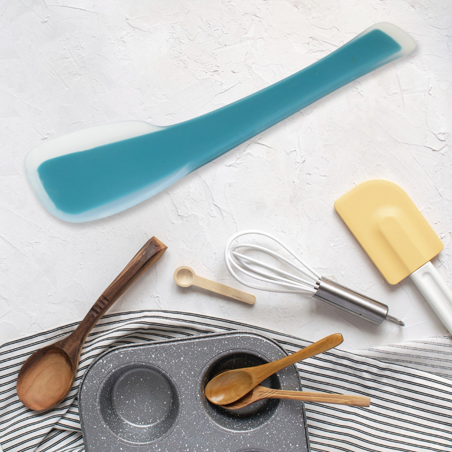 Multipurpose Silicone Measure And Scrape Spatula Spoon (1 Pc / 28 CM)