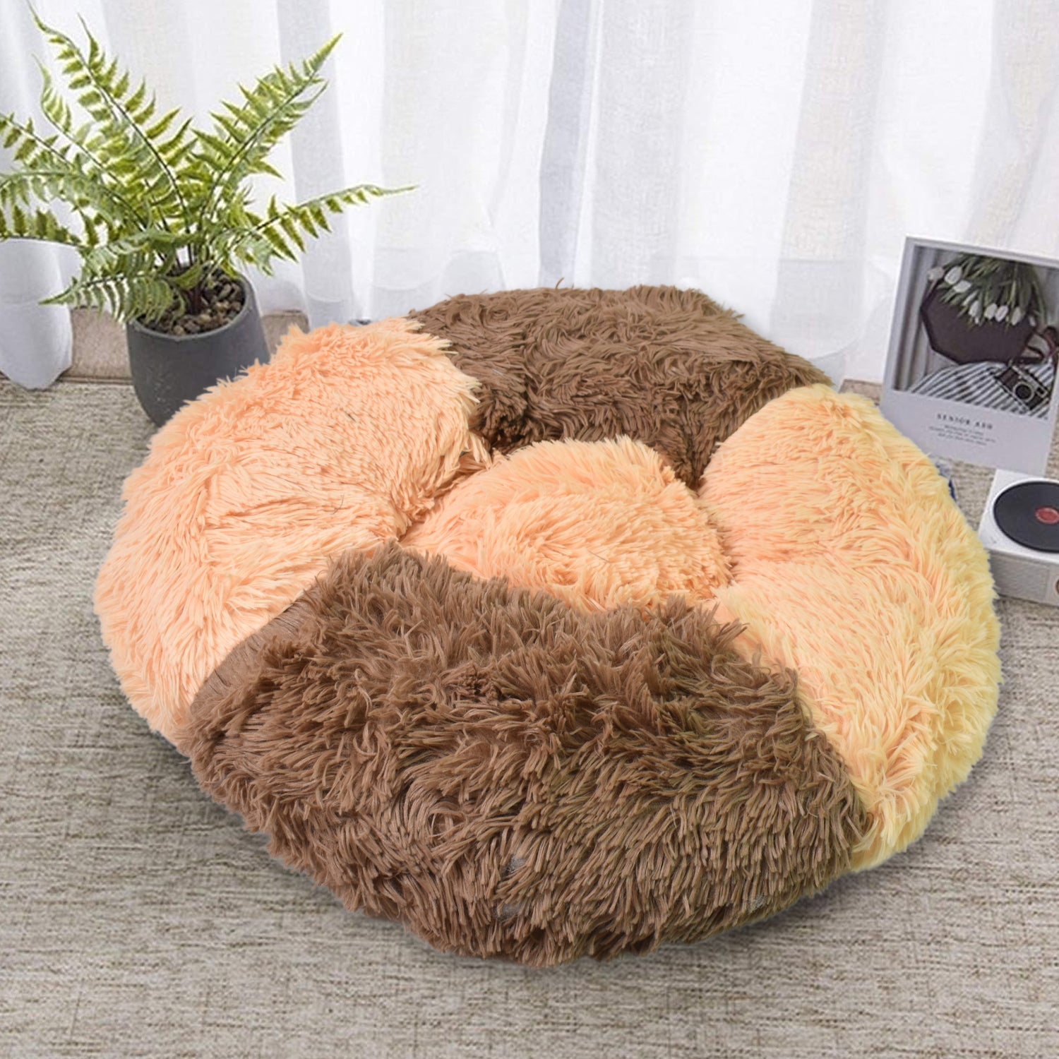 Dog Bed, Cat Bed,  Bottom Calming Donut Dog Bed (1 Pc)