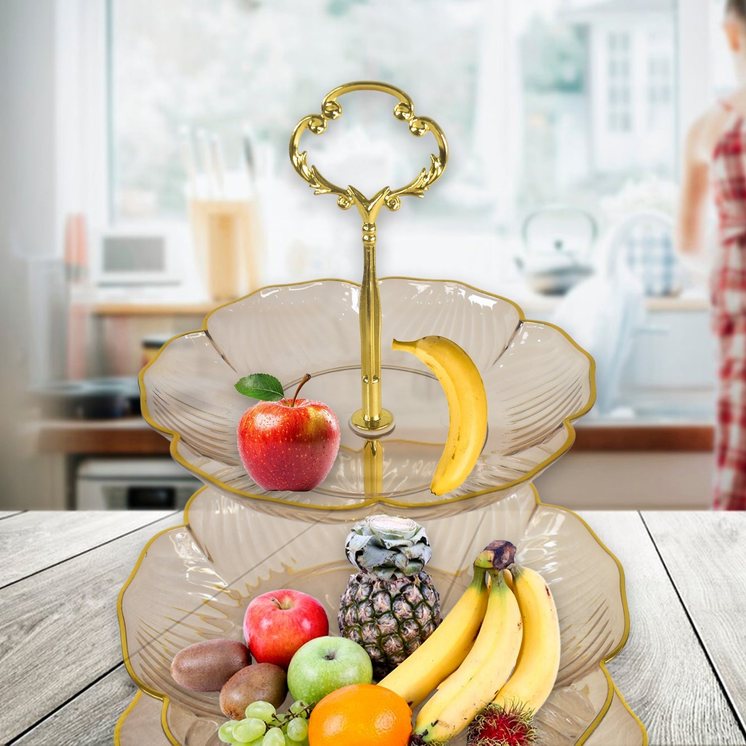 3 Layer Snack Rack, Basket Stand Holder (1 Pc)