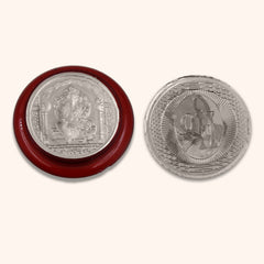 17987 Ganesh Ji, Silver color Coin for Gift & Pooja | Silver Coin | Silver Coin / Diwali Gift (1 Pc / (Metal is not silver)