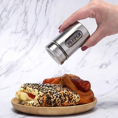 Multi-purpose Seasoning Bottle, Salt and Pepper Shakers Stainless Steel and Glass Set with Adjustable Pour Holes For Home Cooking Picnic, Camping Ration Salt Shakers (1 Pc)