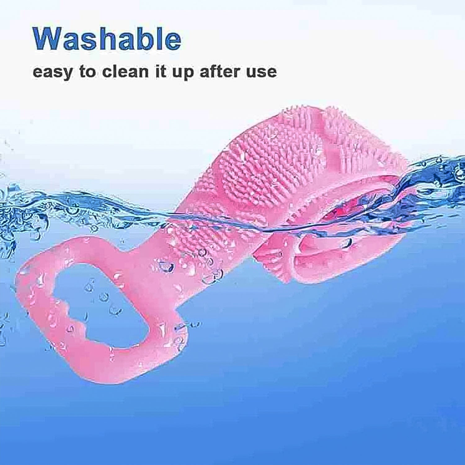 Silicone Body Back Scrubber Double Side Bathing Brush for Skin Deep Cleaning Massage, Dead Skin Removal (101 Gm | medium Size /1pc)