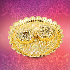 Round Shape Special Puja Thali, Kumkum Thali Holder (1 Pc / Big)