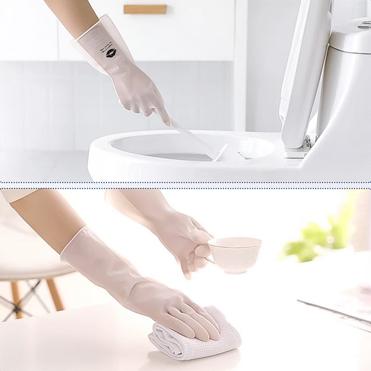 Cleaning Gloves Hand Gloves for Kitchen Household (1 Pair)