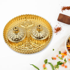 Round Shape Special Puja Thali, Kumkum Thali Holder (1 Pc / Small)