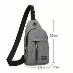 Waterproof Waist Bag, Shoulder Bags USB Charging Earphone Hook Sling Travel Bag (1 Pc)