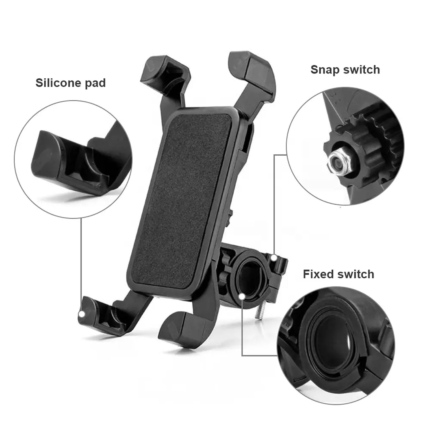 360° Rotation Phone Mount Motorbike Phone Holder (1 Pc)