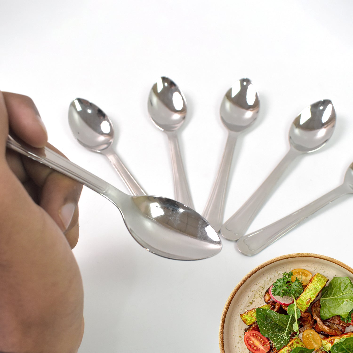 Small Stainless Steel Table Spoons (6 pcs)