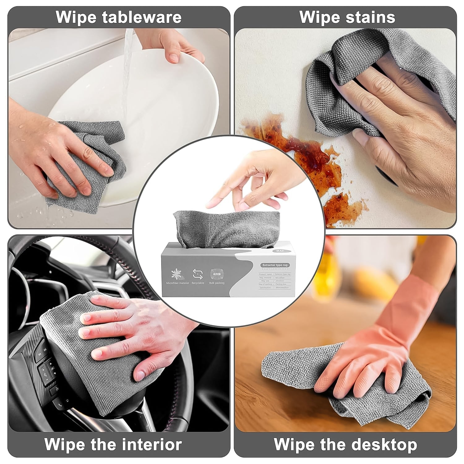 Thickened Magic Wipe Home Kitchen Car Multi-Functional Cleaning Rag (18 Pc)