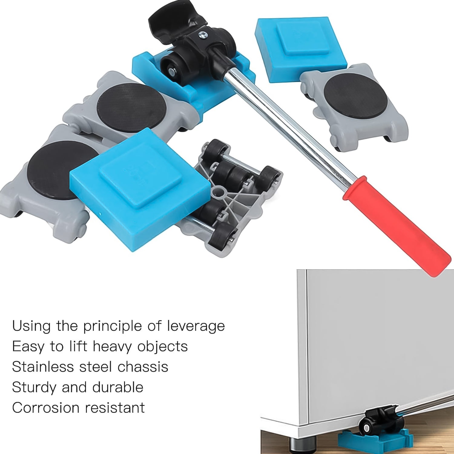 Furniture Lifter Tool Furniture Dolly, Furniture Lifters Tool Set (1 Set / 8 pc)