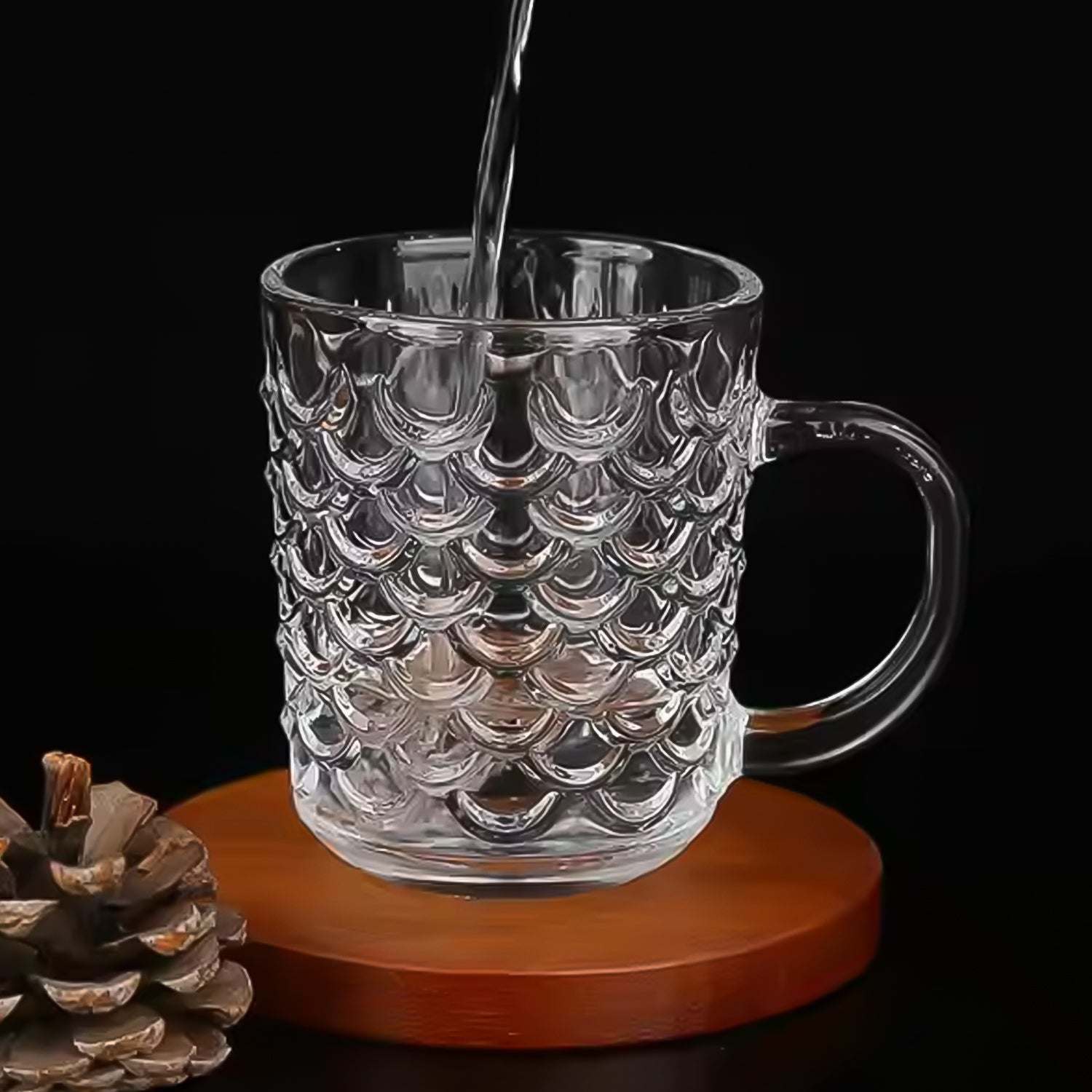 Glass Coffee & Tea Cup / Mug With Handle (6 pcs Set / 225 ML)