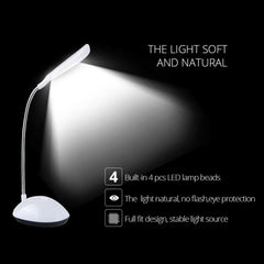 0255A Fashion Wind LED Desk Light, LED Lamps Button Control, Portable Flexible Neck Eye-Caring Table Reading Lights for Reading/Relaxation/Bedtime