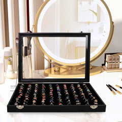 Ring Holder Organizer Box, Jewelry Ring Display Case (35x24 CM)