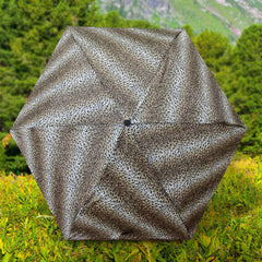 Leopard Shape 3-Fold Sun & Rain Protective Foldable Umbrella (1 Pc)