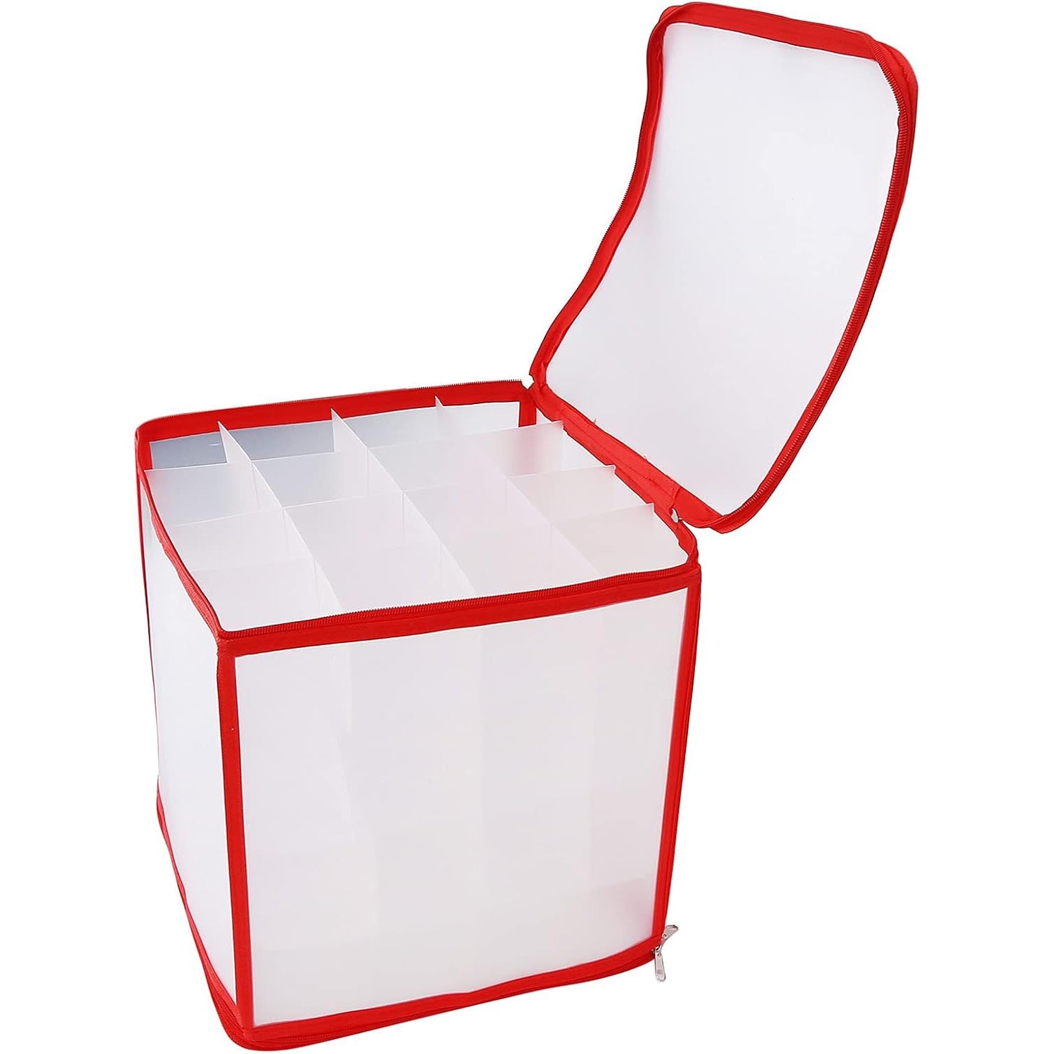 Storage Box Transparent PVC Zipper Sealed Lasting Sock Organizer with Compartment (30×30 CM)