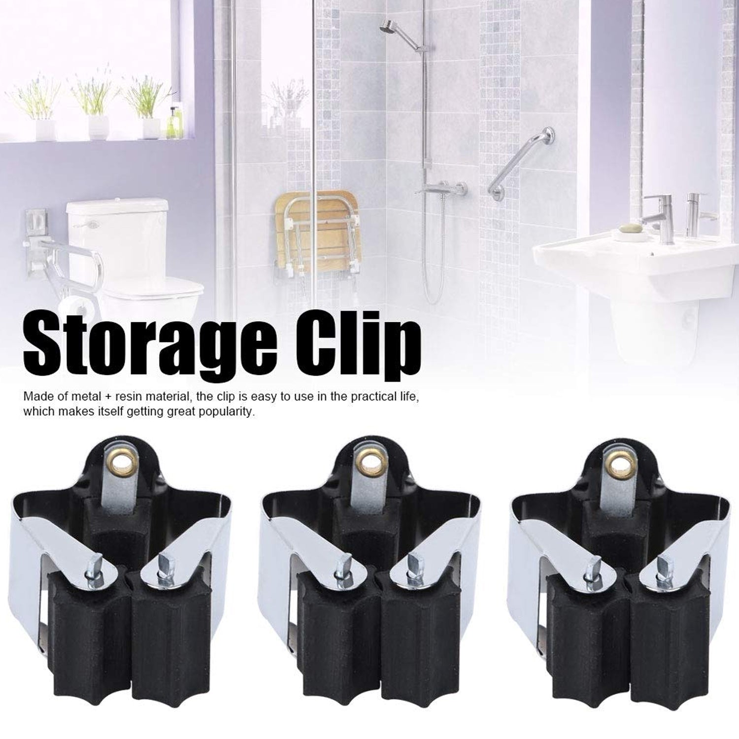 Multifunction Wall Mount Garage Holder for Mop / Broom / Hanger (4 Pcs Set)