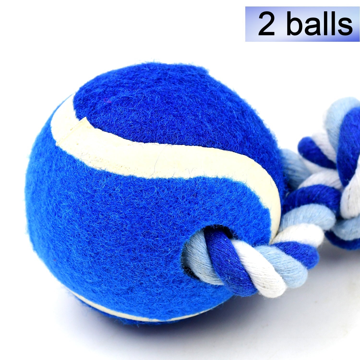 Durable Cotton Rope Dog Toy Two-Way Ball Design (1 Pc)