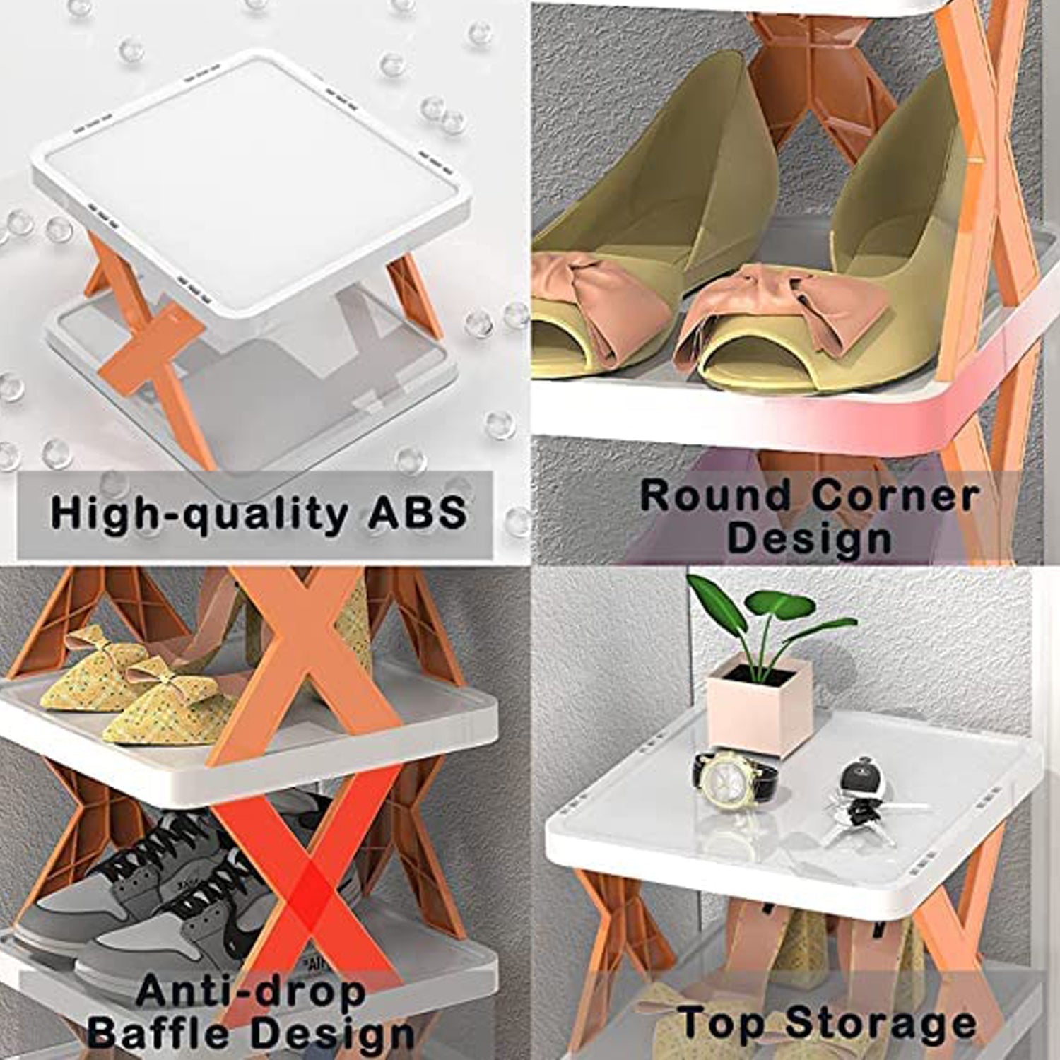 9054A   6 LAYER SHOE RACK DESIGN LIGHTWEIGHT ADJUSTABLE PLASTIC FOLDABLE SHOE CABINET STORAGE PORTABLE FOLDING SPACE SAVING SHOE ORGANIZER HOME AND OFFICE DeoDap