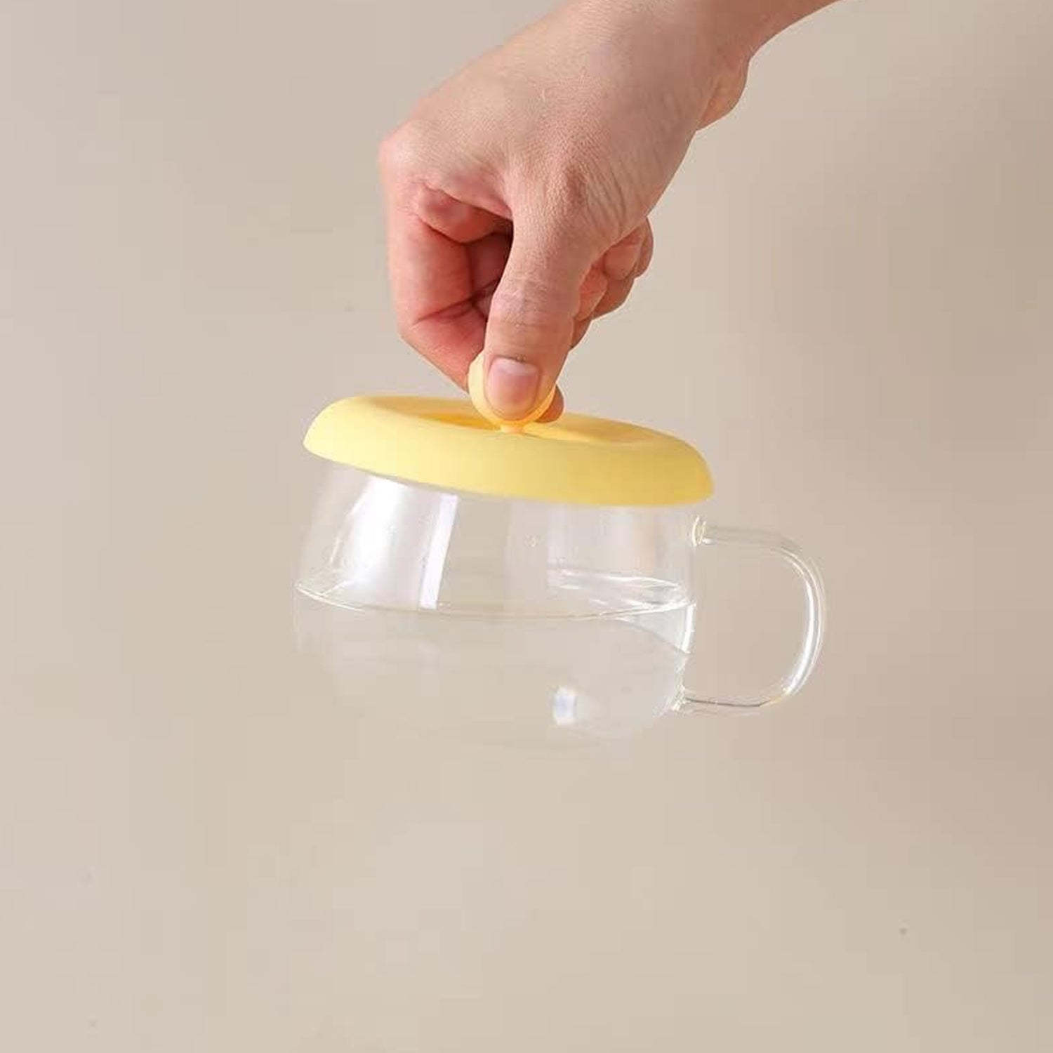 Cup / Mug Lid Dust Proof Silicone Rubber Airtight Seal (Cup & Spoon Not Included Only Lid/ 1 Pc)