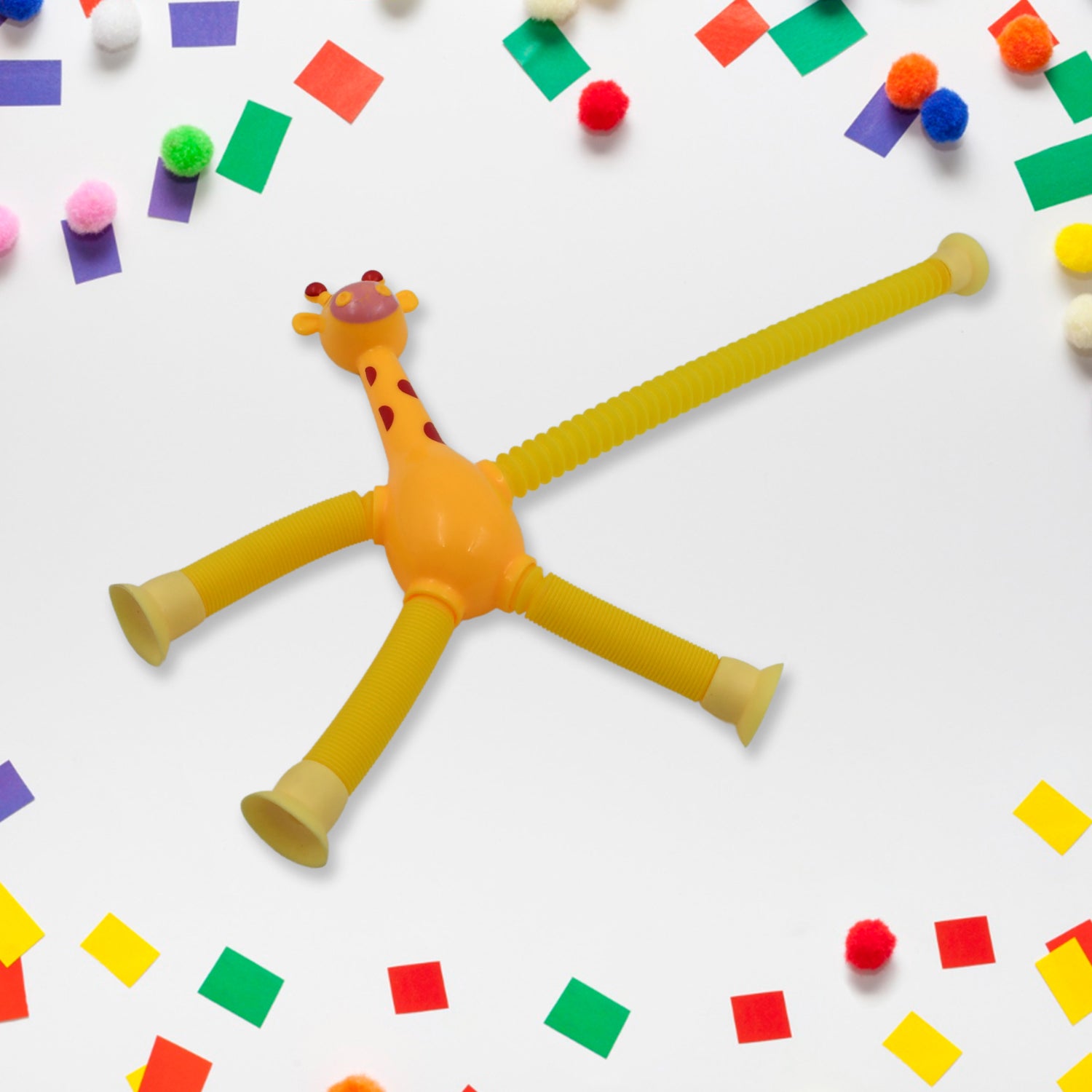 17970 LED Telescopic Suction Cup Giraffe Toy, Pop Tubes Fidget Toys, Shape Changing Telescopic Sensory Tubes Fidget Tubes Sensory Toys Suction Toy, Funny Gift (3 Pcs Set)