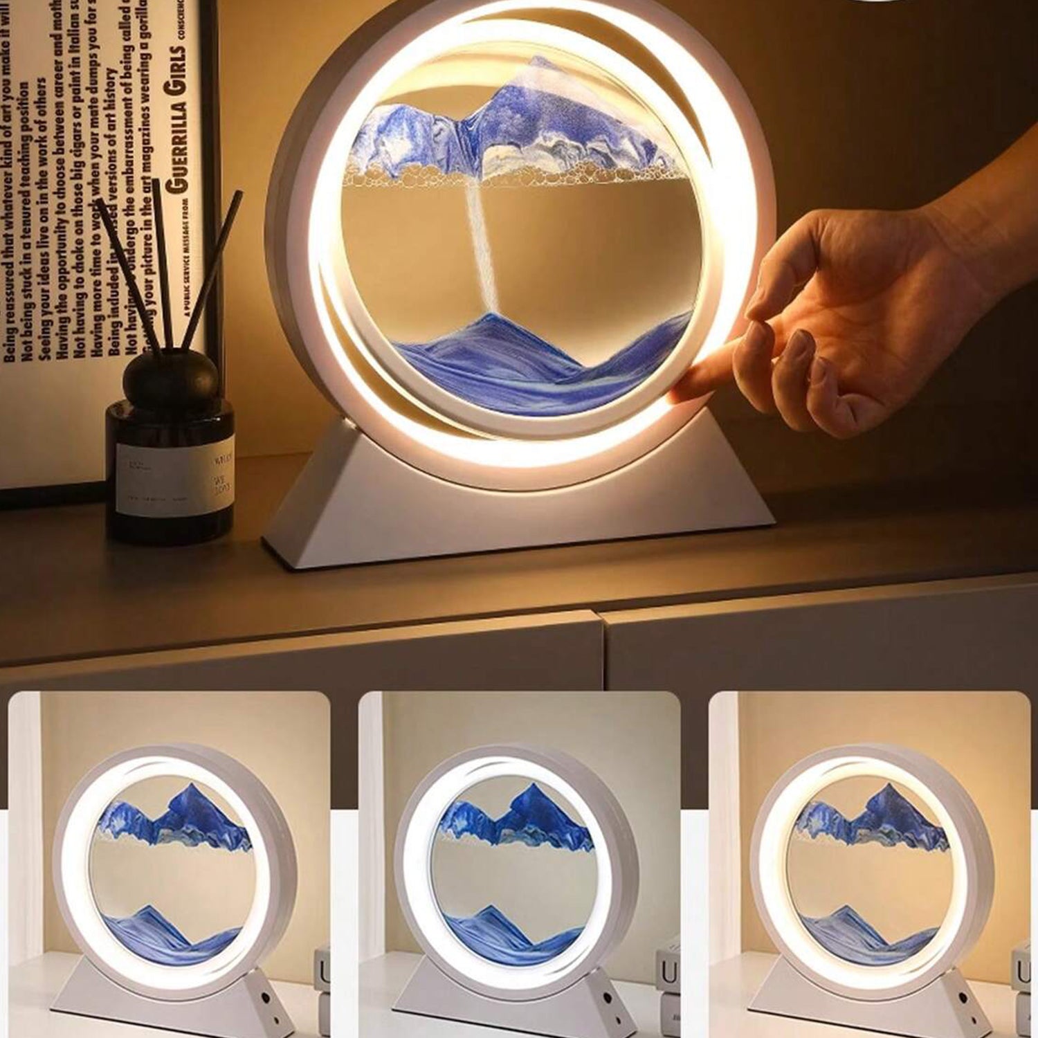 3D Liquid motion Display With LED Light (1 Pc)