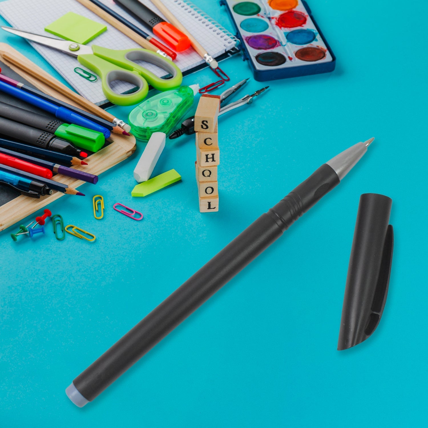 Writing Black Gel Pen for School Stationery Gift for Kids (8 Pcs set)